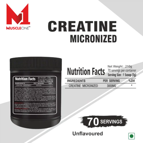 Muscle One Creatine Micronized Monohydrate 210g Unflavored - Image 4