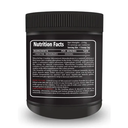 Muscle One Creatine Micronized Monohydrate 210g Unflavored - Image 2