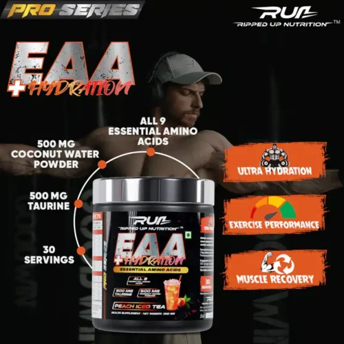 Ripped Up Nutrition Pro Series EAA + Hydration Essential Amino Acids 300g Peach Iced Tea - Image 3