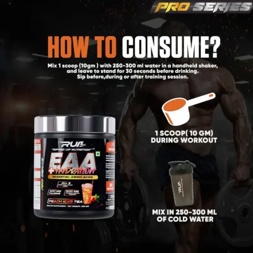 Ripped Up Nutrition Pro Series EAA + Hydration Essential Amino Acids 300g Peach Iced Tea - Image 4
