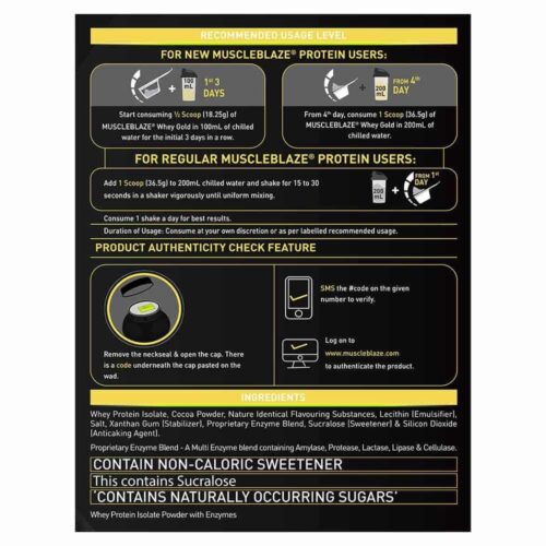 MuscleBlaze Whey Gold 100% Whey Protein Isolate 2 kg (4.4 lb) Mocha Cappuccino - Image 5