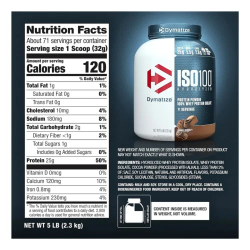 Dymatize ISO100 Hydrolyzed Whey Isolate 2.3 kg (5 lb) – Gourmet Chocolate