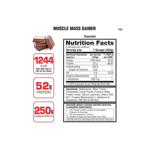Labrada Muscle Mass Gainer 3kg | Chocolate Flavour